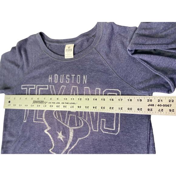 VTG Pink Victoria Secret NFL Houston Texans Women Size M Navy Long Sleeve Shirt - Picture 7 of 9